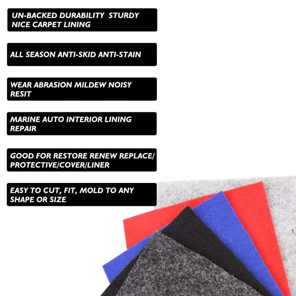 Camper Van Lining Carpet Marine Auto Upholstery Trunk Roof Floor Rugs Underlay - image 3 of 4