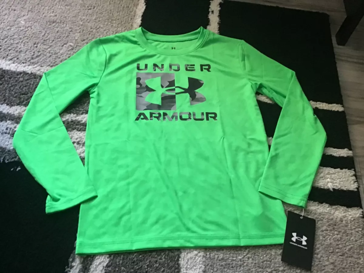 Neon green top under armour