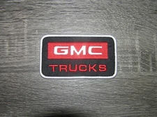 General Motors GMC Trucks Black Red Embroidered Iron On Patch 4" x 2.25"