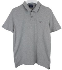 GANT Regular Fit T-Shirt Men's MEDIUM Polo Melange Short Sleeve Embroidered