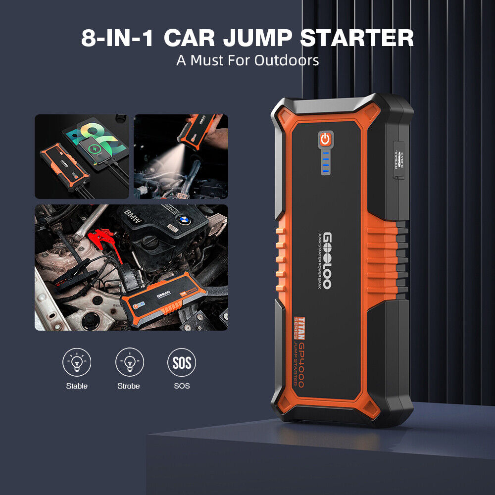 GOOLOO 4000A Car Jump Starter 26800mAh Portable Power Bank Car Battery Booster 