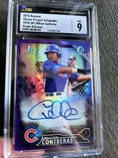2016 Bowman Chrome Willson Contreras Purple Refractor Auto RC /250 CSG 9 Auto 10