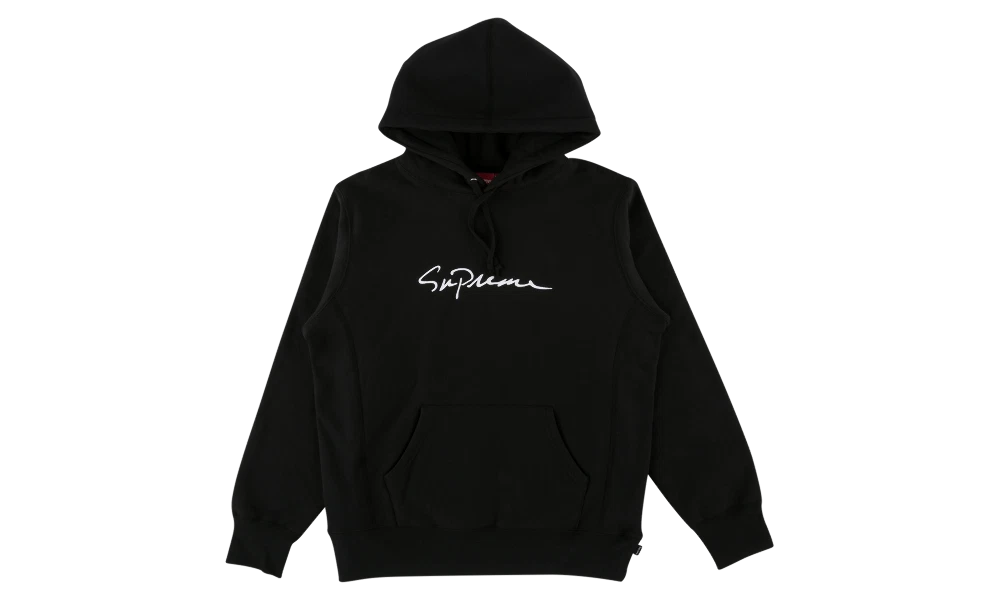 SWEAT À CAPUCHE CLASSIQUE SUPREME NOIR L GRAND FW18 NON PORTÉ 100 % AUTHENTIQUE
