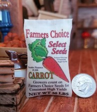 Dollhouse Miniature General Store Sack of CARROT Seeds -Handmade 1:12 scale