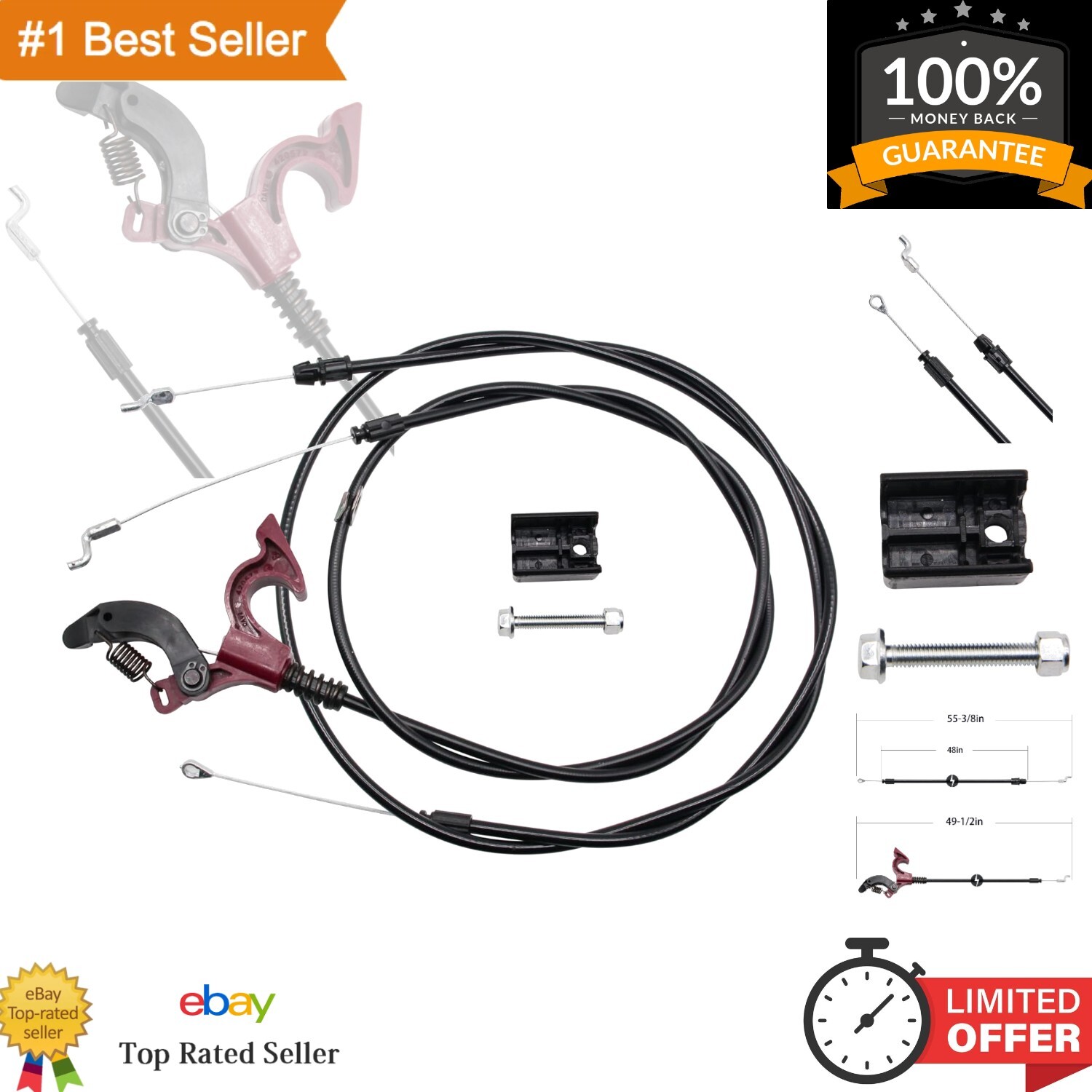 Craftsman Husqvarna Lawn Mower Control Cable Kit Complete Replacement