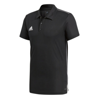 adidas Core 18 Herren Polo Shirt Polyester schwarz/weiß [CE9037]