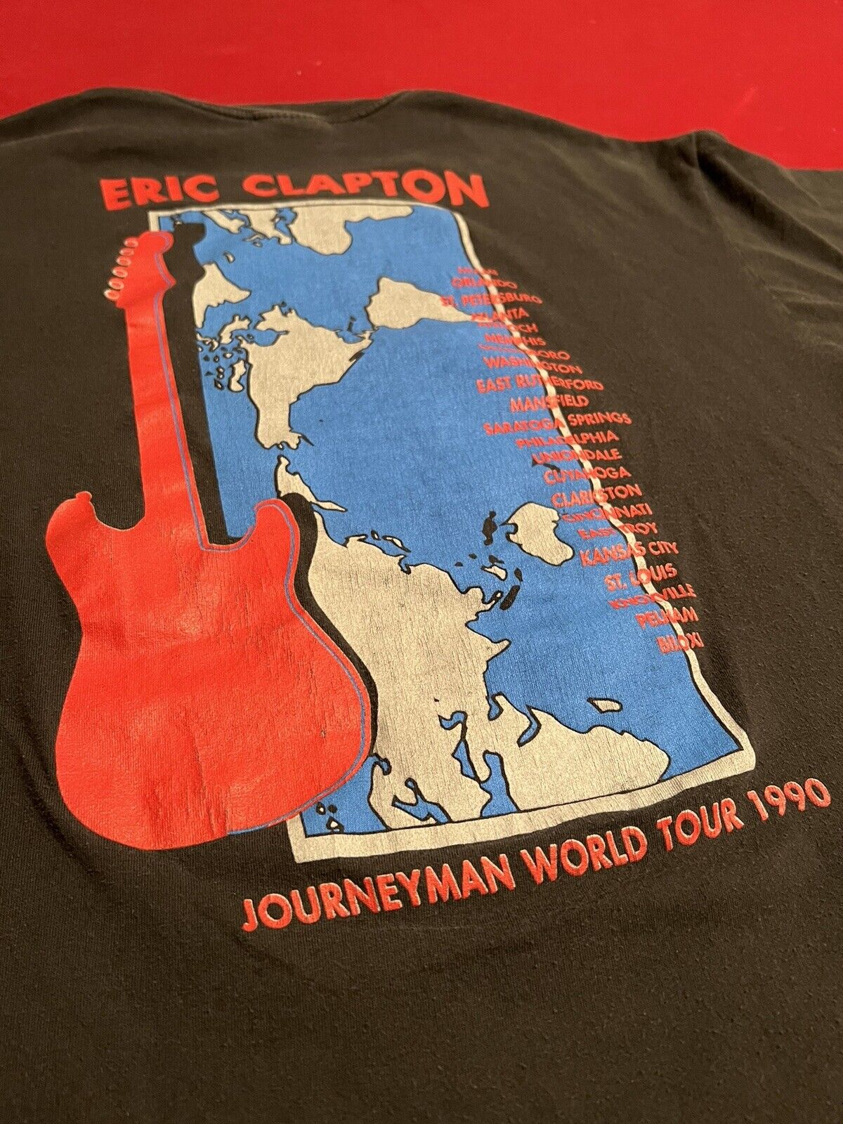 Vintage Eric Clapton 1990 Tour Shirt Graphic Sing… - image 5