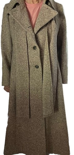 Jimmy HOURIHAN Irish Wool Donegal Tweed Long Coat W/Scarf Size 14 RARE FIND - Picture 14 of 14
