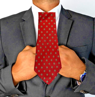 Guy Laroche Men's Necktie All Silk Paris New York Geometric Design