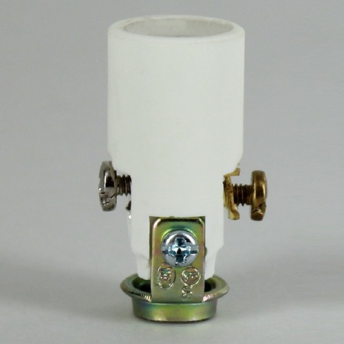 Portacandelabro E-12 in ottone non finito con interno in porcellana NUOVO SOGB5G - Foto 4 di 5