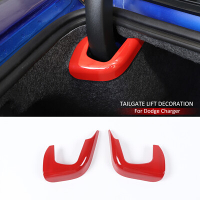2X Red Tailgate Lift Frame Decor Cover Trim For Dodge Charger 2011+ Accessories