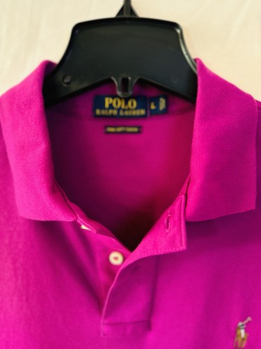 Ralph Lauren Men's Polo Shirt Violet Short Sleeve Pima Cotton Golf Size Large - Picture 2 of 4
