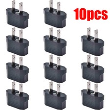 EU Euro Europe to US USA Power Jack Wall Plug Converter Travel Adapter 10Pcs