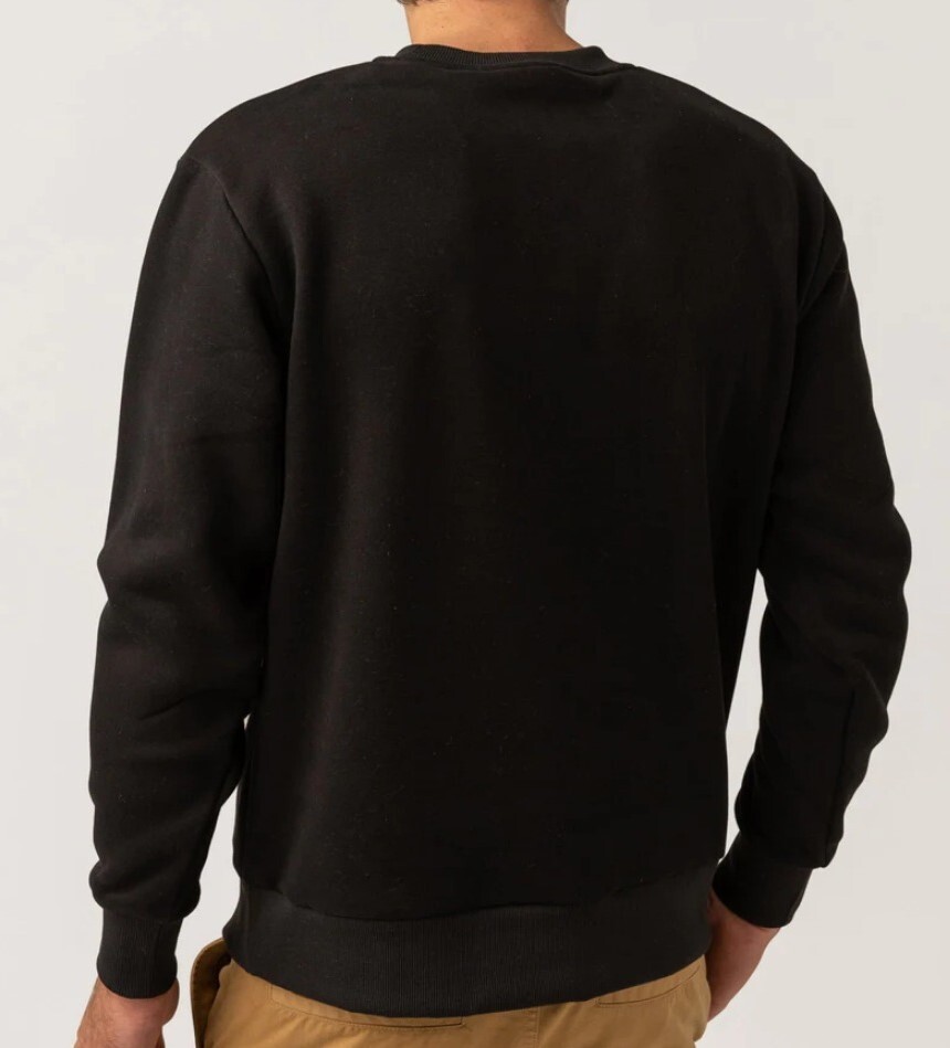 じゅん RHYTHM Men's SUNDOWN Fleece Crew Sweatshirt - Black - Medium - NWT
