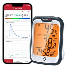 ThermoPro TP358W LCD Bluetooth Indoor Thermometer Hygrometer for Home Greenhouse