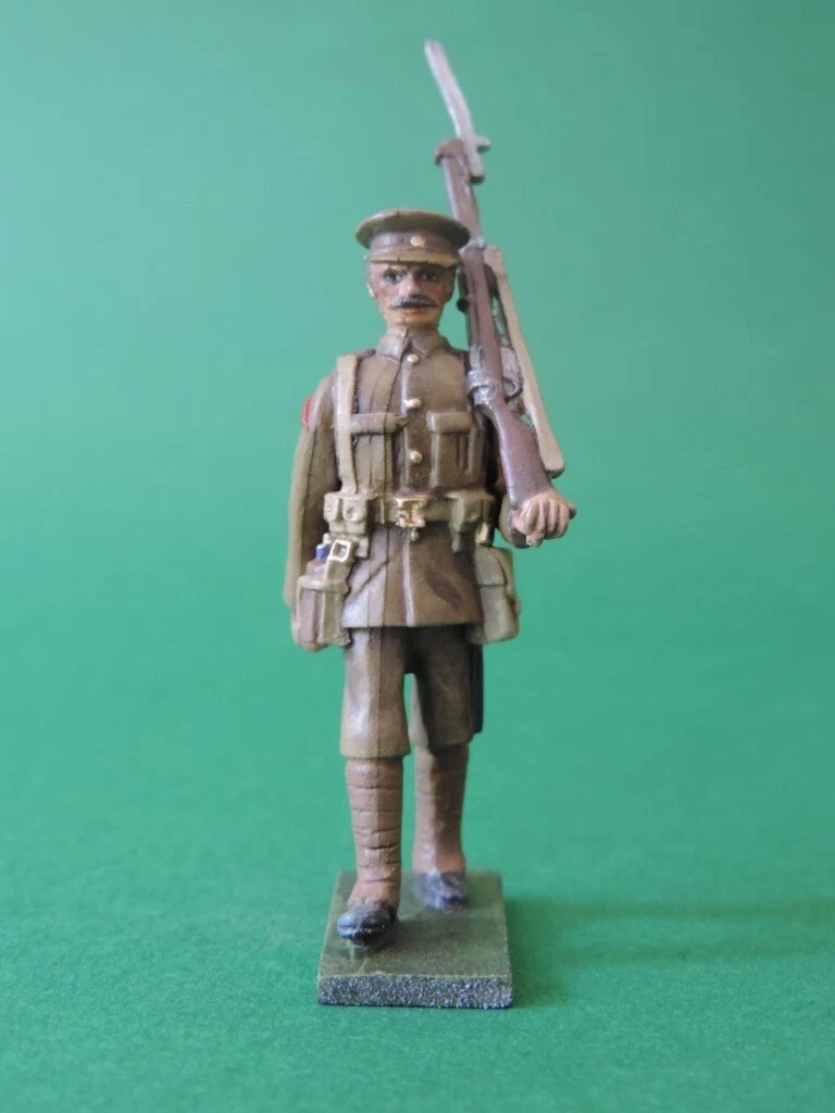 54mm Metal Toy Soldier WW1 Marching Paek Cap Shouldered Rifle