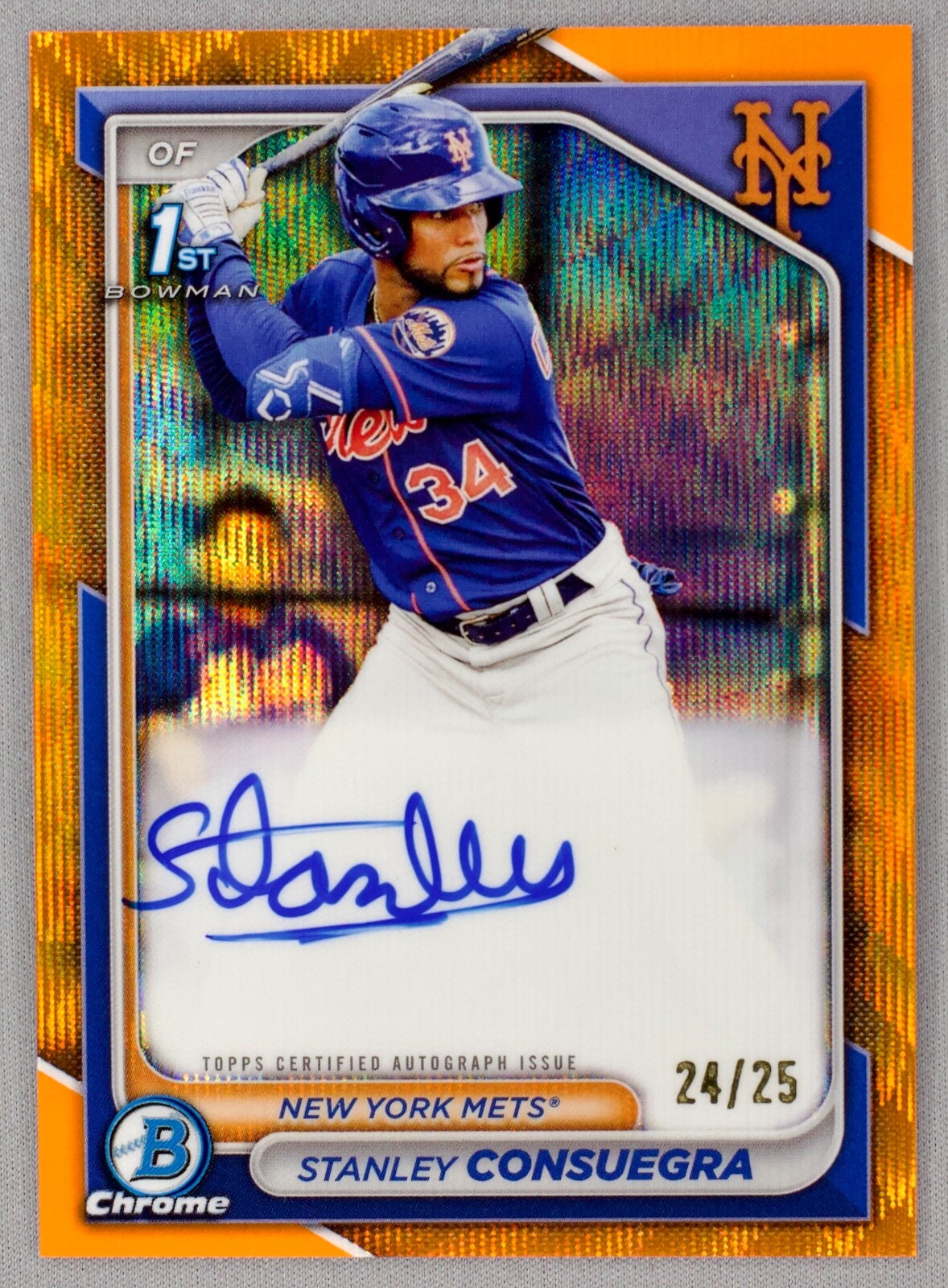 2024 Bowman Chrome 1st Auto Stanley Consuegra #CPA-SC Orange Wave Refractor /25