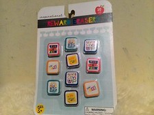 New Reward Erasers inspirational Erasers 10 CT Great for Teacher Kids Learning