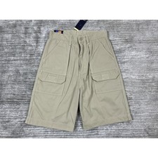 US Polo Assn Cargo Shorts Boys 16 Khaki Uniform Division Adjustable Waist Tan