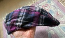 RIVER ISLAND Checkered Flat Cap Hat Purple One Size 