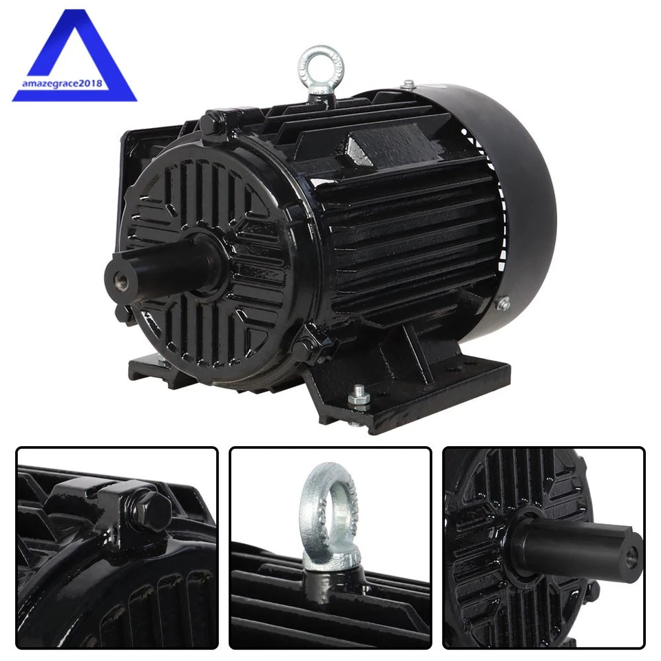 Electric Motor 5 HP 3 Phase 1800 RPM 184T Frame TEFC 230/460 Volt Severe Duty - Image 2 of 4
