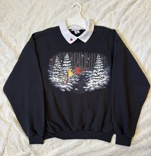 Vintage Top Stitch By Morning Sun Sweatshirt Cardinal Womens Medium Grandmacore