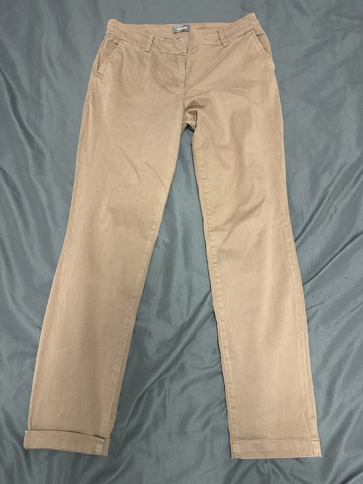 Sussan Chino Pants Womens Size 10 Beige Solid Straight Leg Flat Front