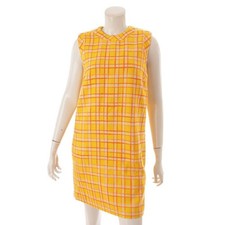 [Gucci] Gucci Sleeveless Wool Check Dress 597477 Yellow 38 [Used]