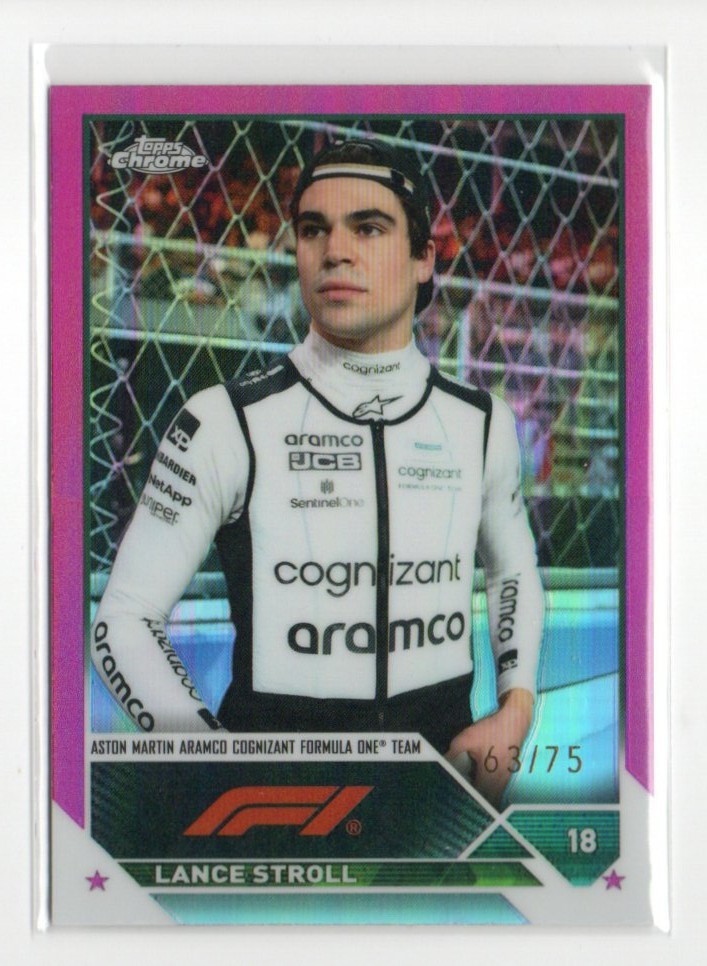 2023 Topps Chrome Formula 1 F1 Lance Stroll Portrait Pink #/75 #43