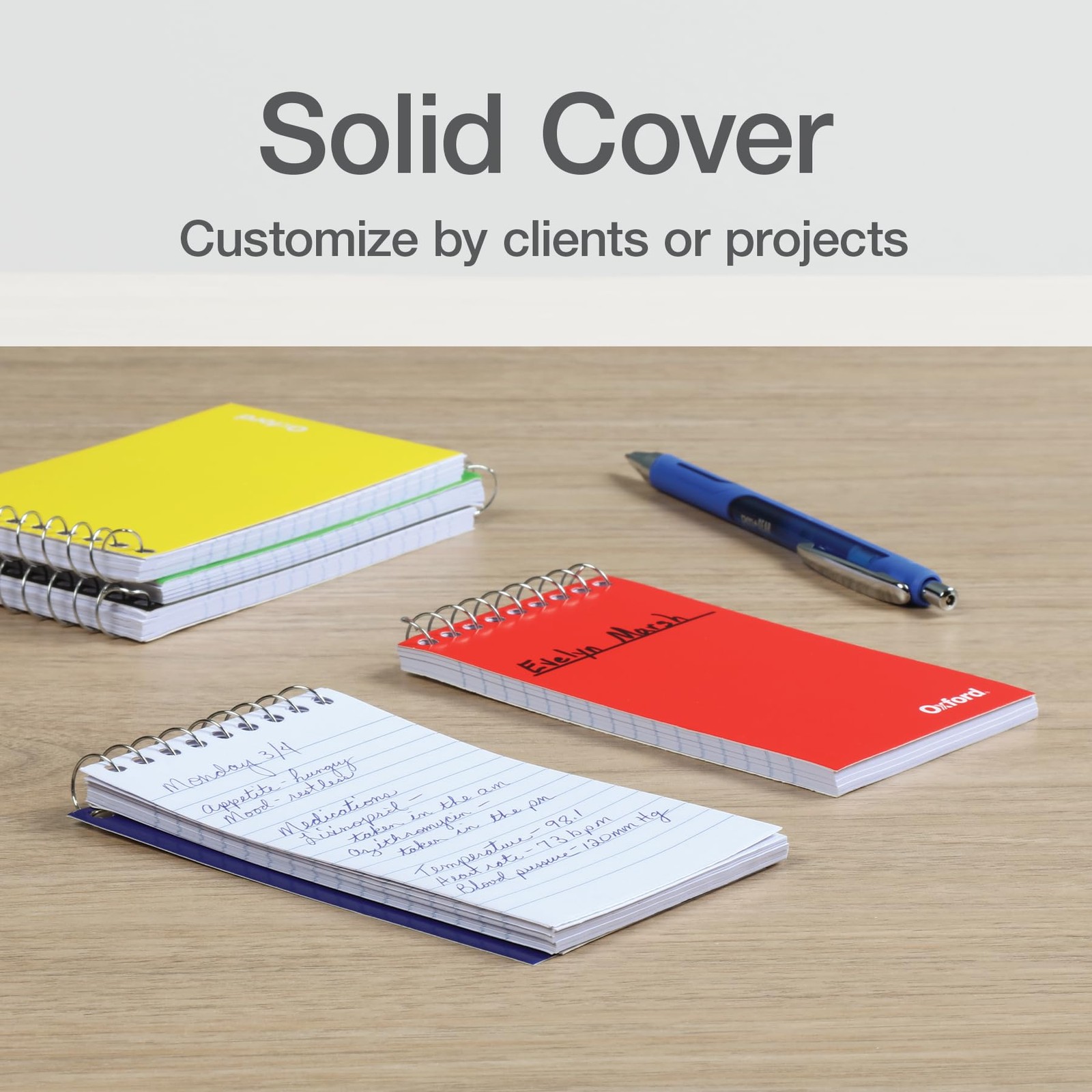 Oxford Spiral Memo Pads, Top Wire Bound, 3 x 5 Inch Pocket Notepad, College Rule