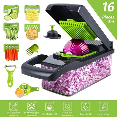 16-In-1 Vegetable Fruit Kitchen Chopper Cutter Food Onion Veggie Dicer Slicer US