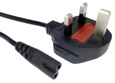 Figure 8 Mains Power Lead IEC C7 Cable PS5 PS4 PS3 Xbox One Slim UK Plug Fig 8