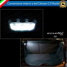 LED INTERNI CITROEN C3 PLURIEL PLAFONIERA ANTERIORE + BAGAGLIAIO BIANCO CANBUS