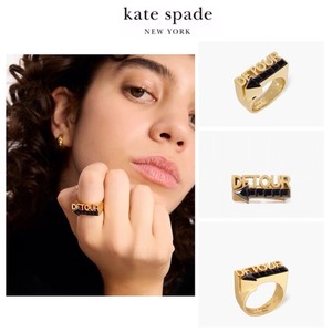 Authentic NWT Kate Spade YORK MINUTE DETOUR 12-K Gold Plated CZ Crystals Ring-Sz.8