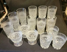 15pc ..3 Sets Of 5 MCM WEXFORD Glass Tumbler Goblet Sherbet Old Fashion Iced Tea