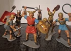 6 Vintage Marx toys Viking Barbarian Warrior Figures Knight Roman Archer