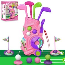 Letapapa Toddler Golf Set with Putting Mat, 4 Clubs, 8 Balls, 2 Practice Holes f