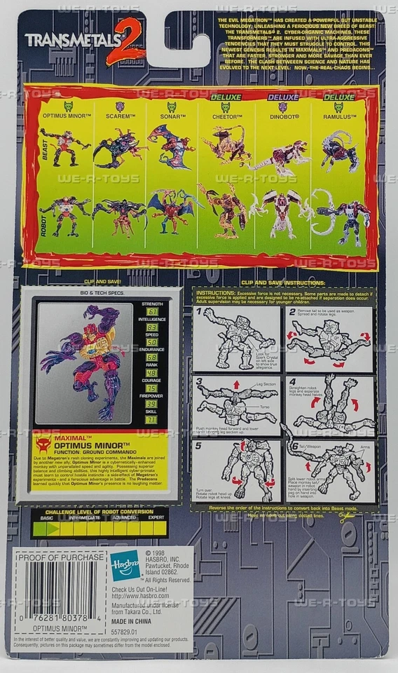 Transformers Beast Wars Transmetals 2 Heroic Maximal Optimus Minor 1998 Hasbro - Image 3 of 4