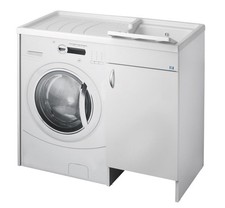 Mobile coprilavatrice e lavatoio in nobilitato idrofugo con vasca destra 109x60 