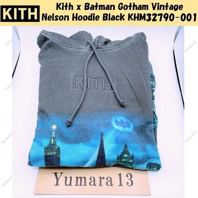 Kith x Batman Gotham Vintage Nelson Hoodie Black KHM32790-001