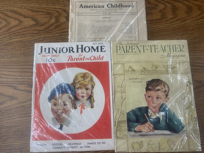 Lot of 3 VTG. National  Parent-Teacher  & Parent & Child 1930's  Magazine #25-90