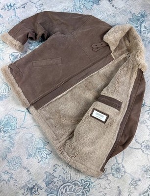 Shearling Leather jacket retro vintage jacket old money
