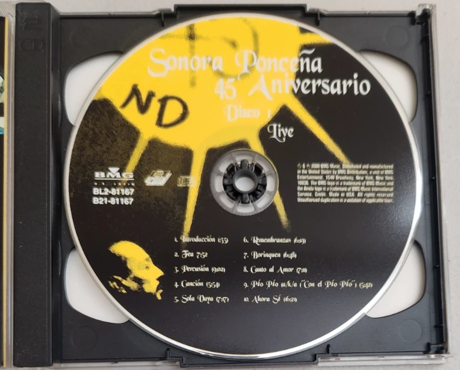 PAPO LUCCA Y LA SONORA PONCEÑA 45 ANIVERSARIO LIVE 2 CD SET - BMG 2000 - Image 2 of 3