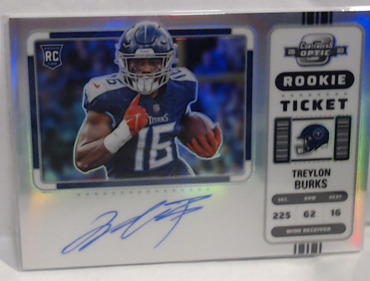 2022 CONTENDERS TREYLON BURKS ROOKIE TICKET AUTO VAR REFRACTOR #137 TITANS MSK