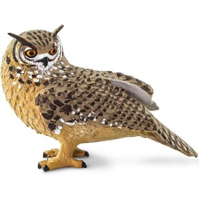 Eagle Owl Bird Figurine - Hand Painted Wild Animal Toy Figure - NEW Safari Ltd