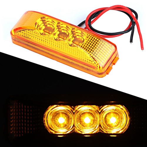 ˜2pcs 3 LED Car Light Side Signal Lamp Highlight For Truck Yellow - Picture 5 of 7