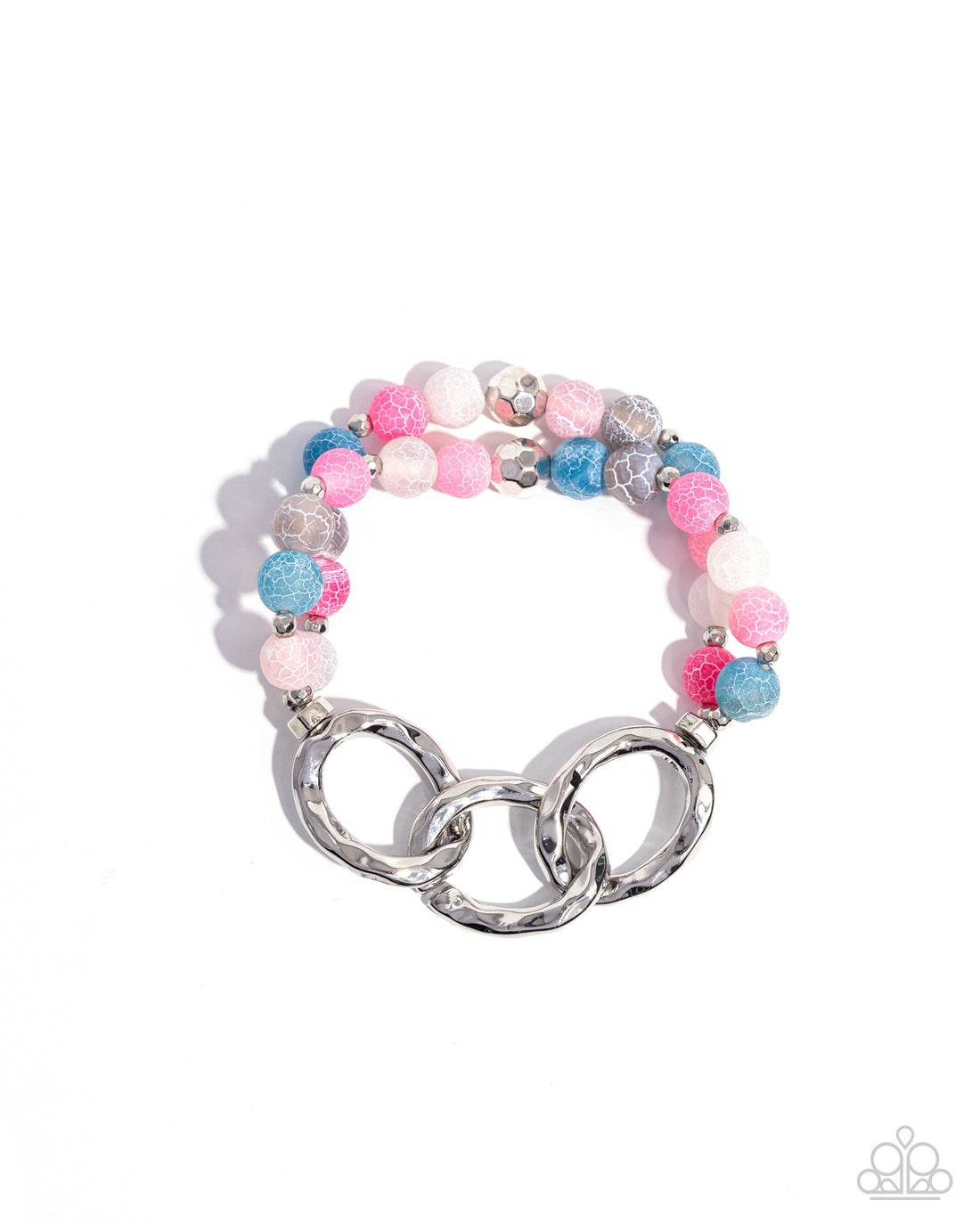 New Paparazzi Jewelry-Hammered Haven Stretch Bracelet-Pink