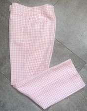 Rad VTG 1960's 70's IZOD of London Pink Checkered Houndstooth Golf Pant 30x30