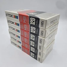 New 6 Pack TDK T-120 HS High Standard 6 Hour VCR VHS Blank Video Tapes Sealed