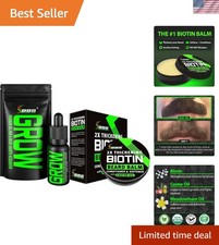 GROW Beard Care Duo: Growth Serum  2X Biotin Balm for Fuller Facial Hair